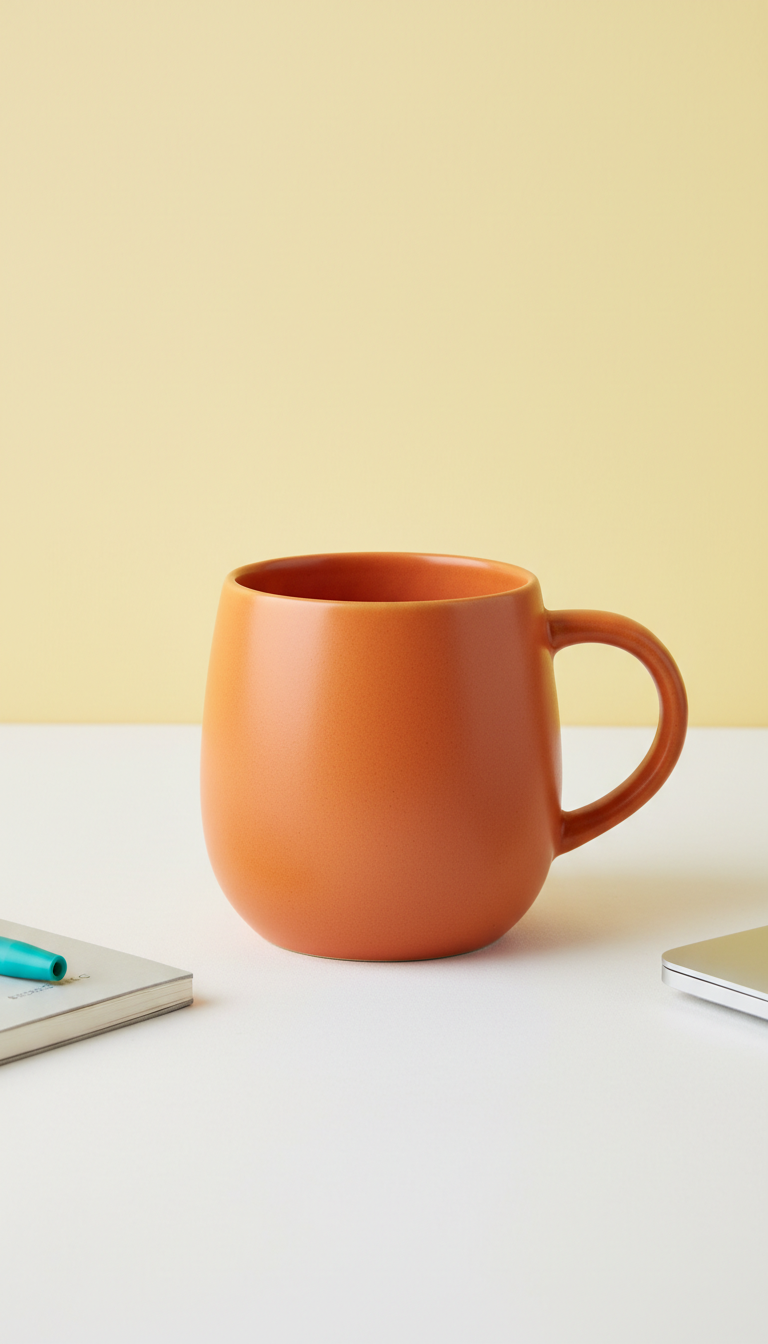 Ceramic statement mug in zest orange